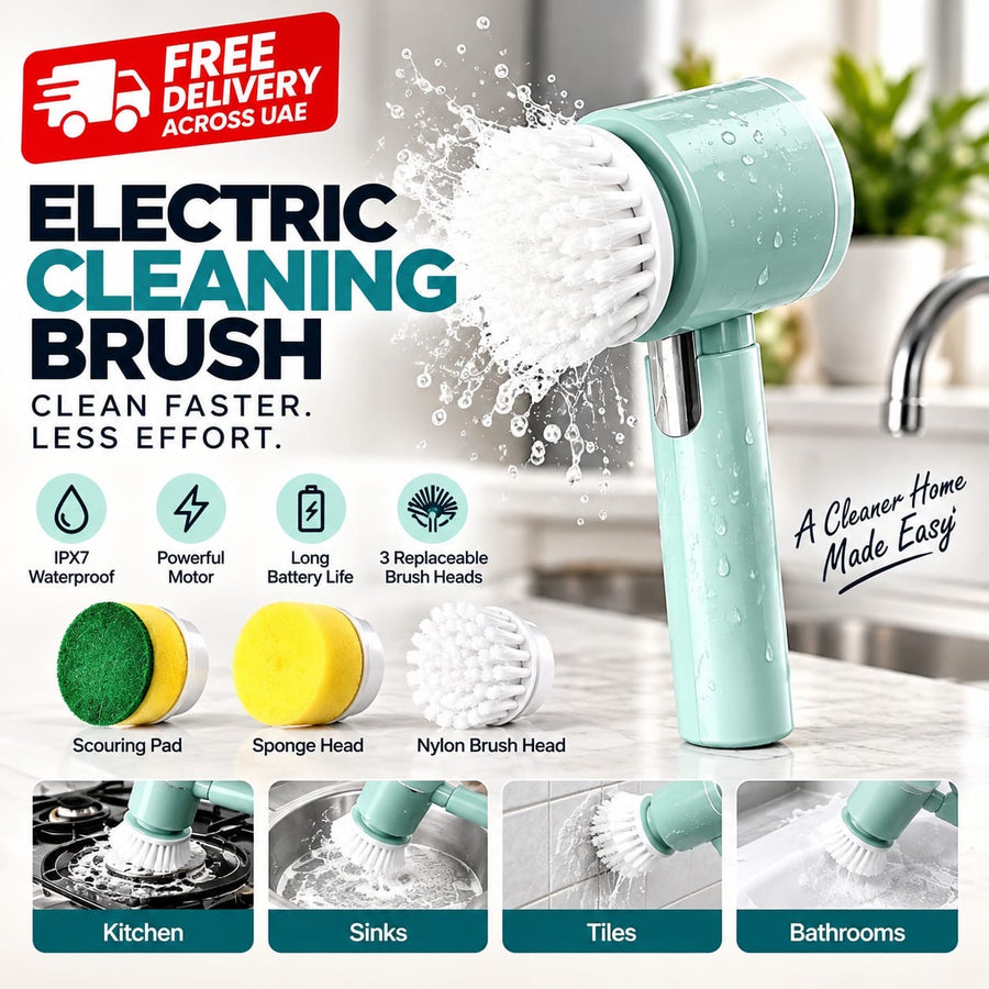 Electric Spin Cleaning Device – Powerful Multi-Surface Scrubber & Portable Household Cleaning Brush for Kitchen, Bathroom, Tiles, Sinks & Hard-to-Reach Areas