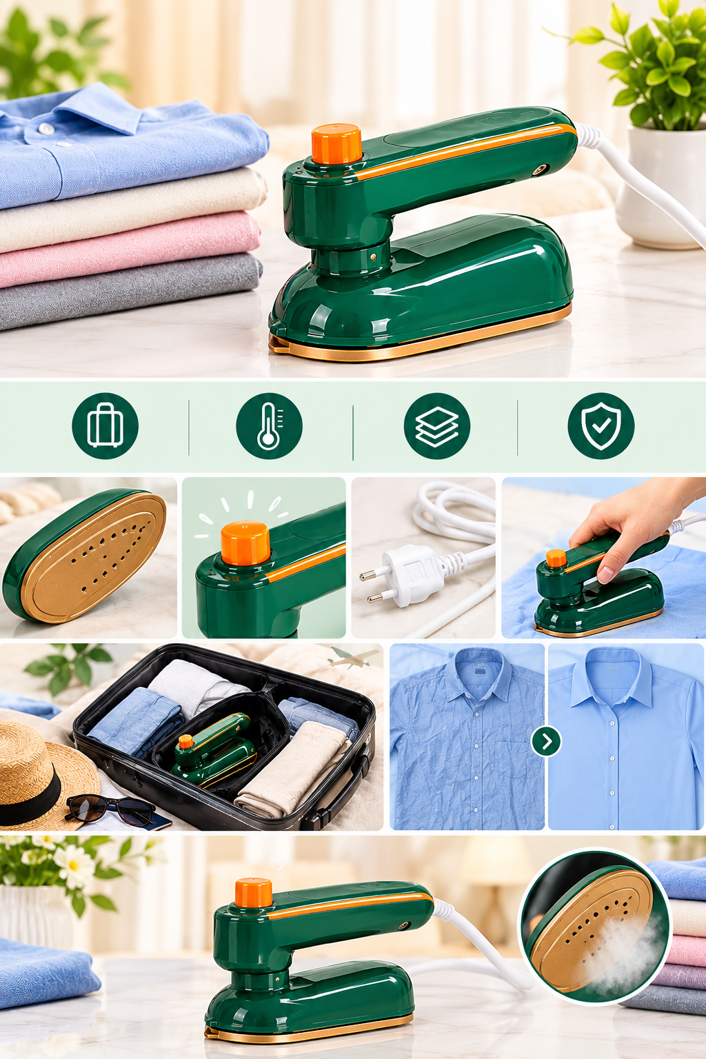 Smooth Clothes Anywhere — Your Mini Iron for Effortless, Wrinkle-Free Style